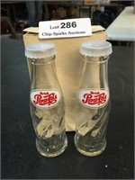 Vintage NOS Pepsi-Cola Glass Salt & Pepper Shakers