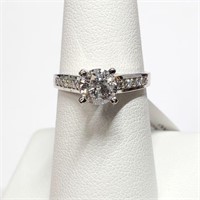 14K WHITE GOLD DIAMOND(0.95CT,I1,F)  RING (~SIZE