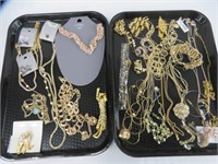 2 TRAYS FASHIONE JEWELLRY, NECKLACES, BRACELETS