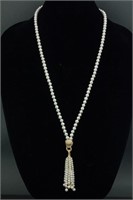 Sterling Silver Gold Plated Pearl Necklace CRV$750