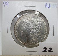 1879 Morgan silver dollar