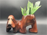 Porcelain Brown Dog Planter
