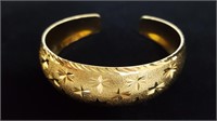 Vintage Gold-Filled Ladies Etched Bangle Bracelet