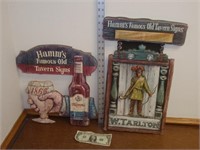 2 Hamm's Famous Old Tavern Plastic Signs