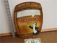 1986 Hamm's Keg/Barrel Bear Sign - Unhung 13x10
