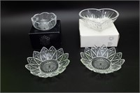 Four leaded crystal bowls included Stuarts