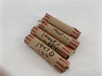 4 Rolls of wheat cents