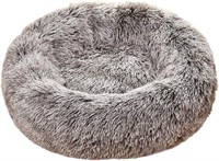 Calming Cat Bed Plush Faux Fur Donut Cat House Anx
