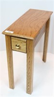 Narrow Oak Side Table with Drawer