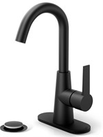 MATTE BLACK SINGLE-HANDLE 4 INCH SINK FAUCET