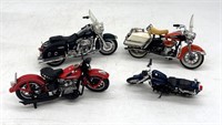 (4) Vintage Harley Davidson Motorcycle Models