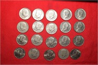 (20) Kennedy Half Dollars  1971D to 1984D Mix