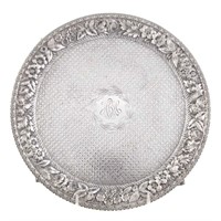 Early Baltimore repousse sterling footed salver