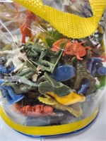 Bag of Army Men, Indians, Animal Toys