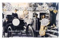 Cherished American Dimes, 2 silver 10 c, 1906 Barb