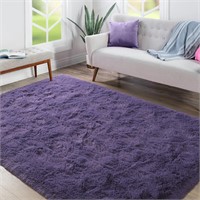 Matte Purple Bedroom Rug