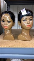 Vintage Asian heads busts