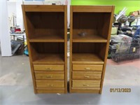 (2) Wooden Standing 3Drawer Cabinets