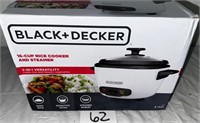 Black+Decker White 16 Cups Programmable Rice Cooke