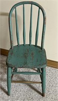 Green paint child's chair