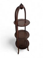Antique Mahogany Three Tier Muffin Stand