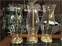 Baldwin Brass Candlestick Holders & Hurricanes