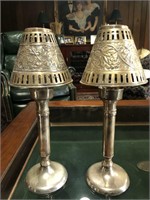 Pair of silvertoned candle holders
