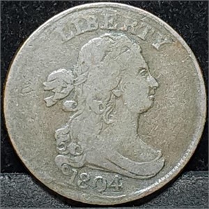 1804 Draped Bust Half Cent, Nice Coin!