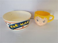 Pac Man Bowl & Campbell Soup mug