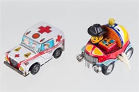 Two Japanese Tin Litho Emergency Vehicles