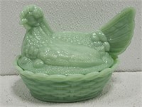 Gorgeous Jadeite Hen on Nest