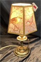 SMALL BRASS TABLE LAMP W/ SHADE