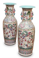 Stunning Pair of Late Qing Dynasty Porcelain Floor