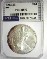 2006 Silver Eagle MS70 LISTS $160