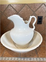 Antique porcelain wash basin pitcher and bowl KT