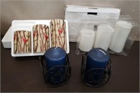 Lot of Flameless Candles & Candles w/ Holders
