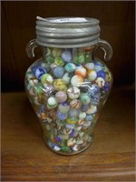 Large Ball jar loaded with vintage marbles