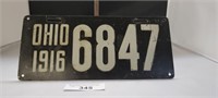 1916 Ohio License Plate