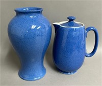 Duo of Moorcroft Powder Blue Pottery Pieces