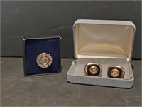 Rotary Club Cuff Links and Pin