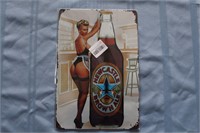 "Newcastle Brown Ale" Pin Up Girl Retro Tin Sign