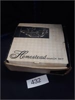Homestead Federal Glass Co. Snack Set