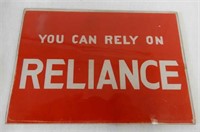 "YOU CAN RELY ON" RELIANCE AD GLASS