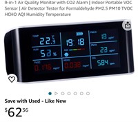 9-in-1 Air Quality Monitor with CO2 Alarm