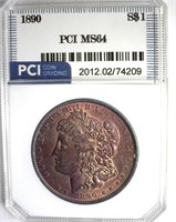1890 Morgan PCI MS65 Purple Toning