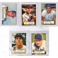 (5) 1952 Topps Baseball Cards