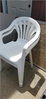 2 plastic outdoor chairs