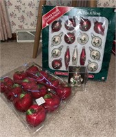 Lot Christmas Ornaments:  Apples, TrimAHome,