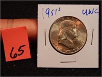1951 S US Half Dollar 90% Silver