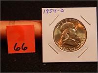 1954 D US Half Dollar 90% Silver